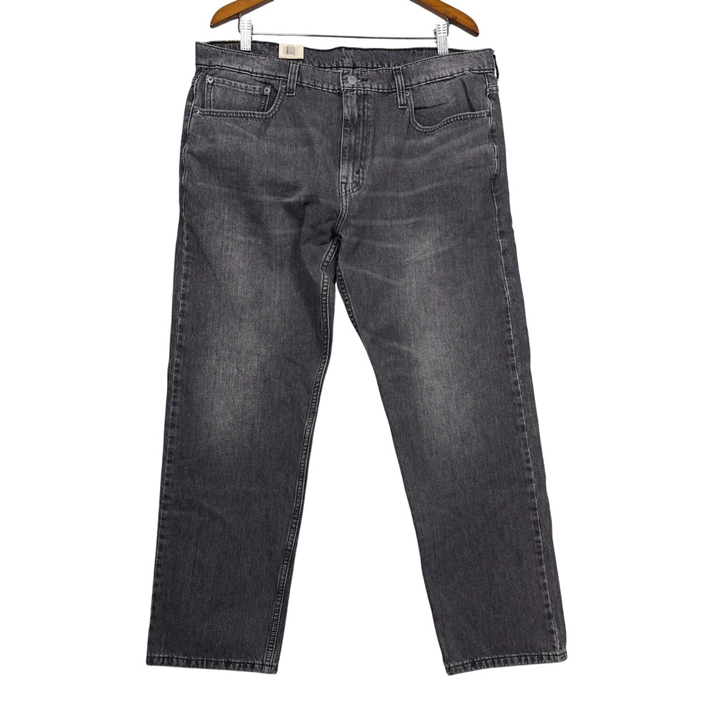 NWT Levi's 502 Jeans Regular Taper Mens 38x30 Stretch Denim Faded Black